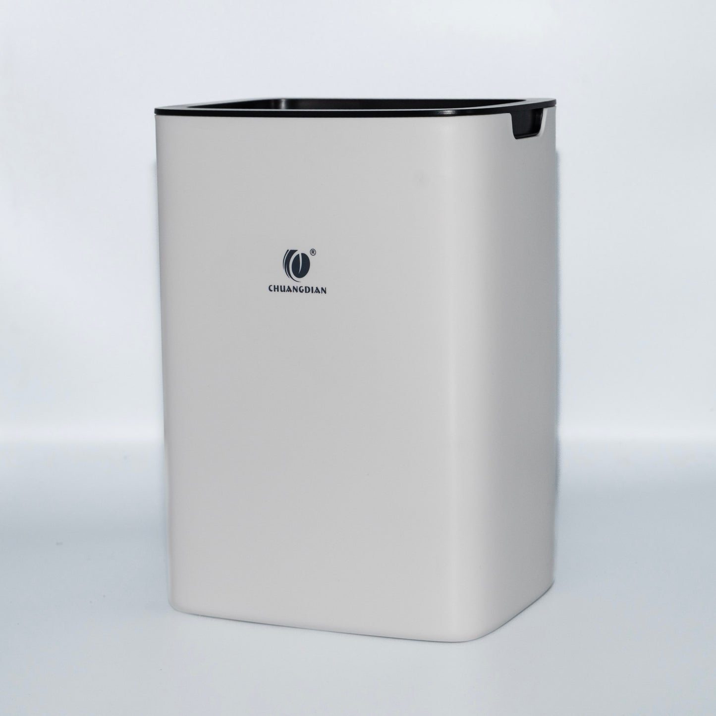 White trash bin with black top on a white background – Quickway Supplies