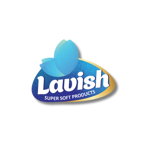 Lavish super soft products logo with blue and yellow design on a white background – Quickway Supplies