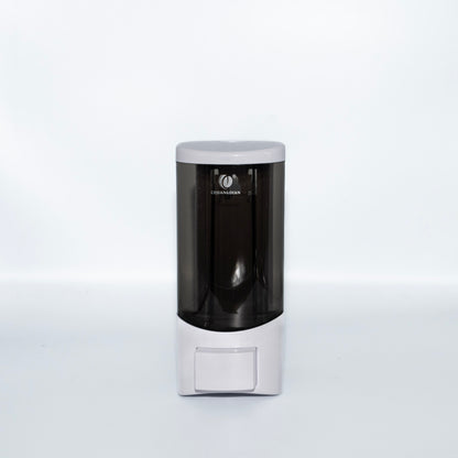 White and black soap dispenser on a white background – Quickway Supplies