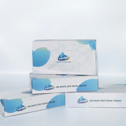 Three boxes of Lavish facial tissues on a white background – Quickway Supplies
