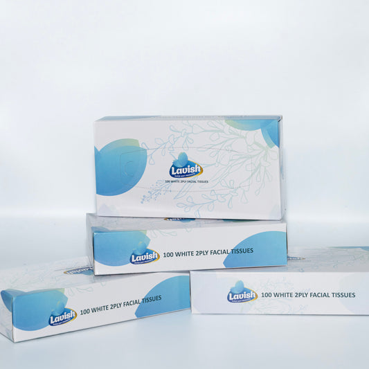 Three boxes of Lavish facial tissues on a white background – Quickway Supplies