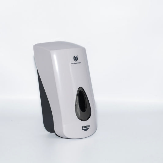 White and black soap dispenser on a white background – Quickway Supplies