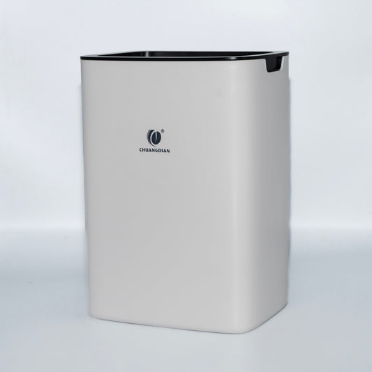 White trash bin with black top on a white background – Quickway Supplies