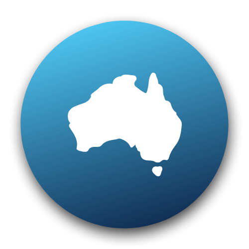 Map of Australia on a blue circle – Quickway Supplies