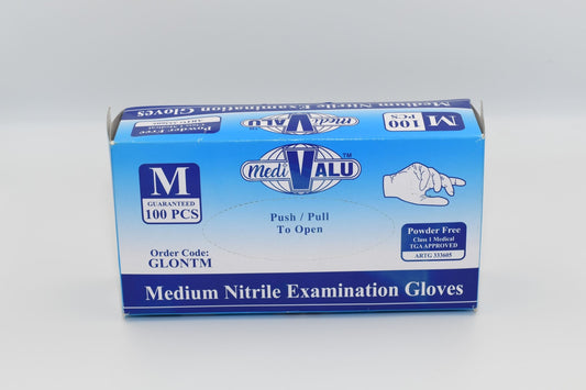 Blue Nitrile Examination Gloves M