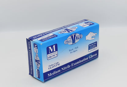 Blue Nitrile Examination Gloves M