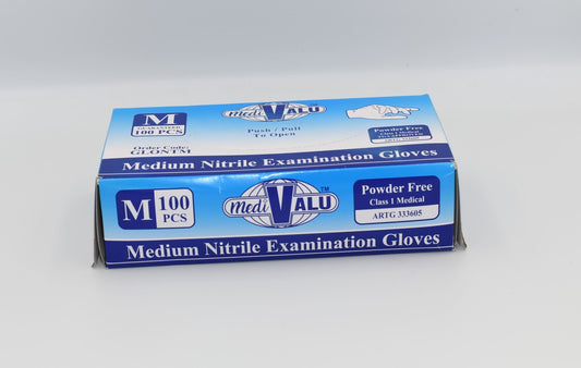 Blue Nitrile Examination Gloves M