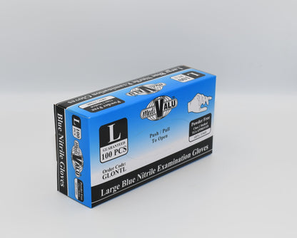 Blue Nitrile Examination Gloves L