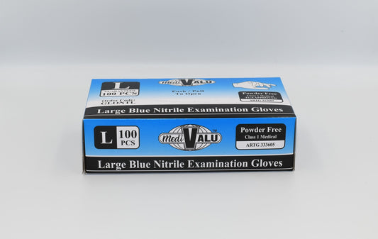 Blue Nitrile Examination Gloves L