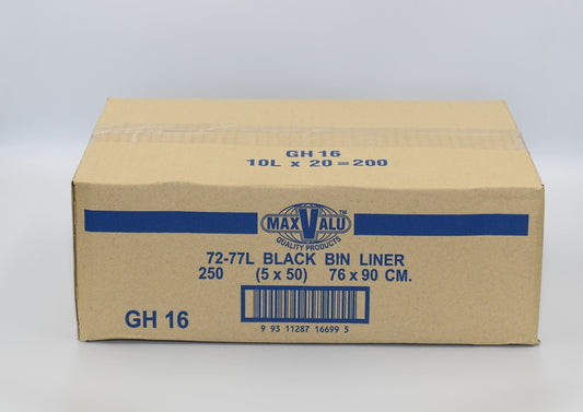 72L Black Bin Liners