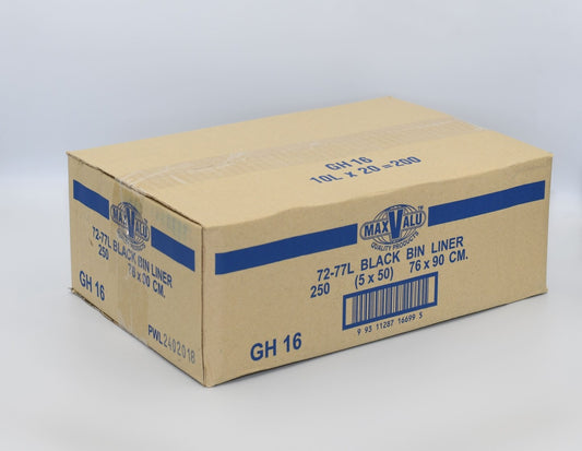 72L Black Bin Liners